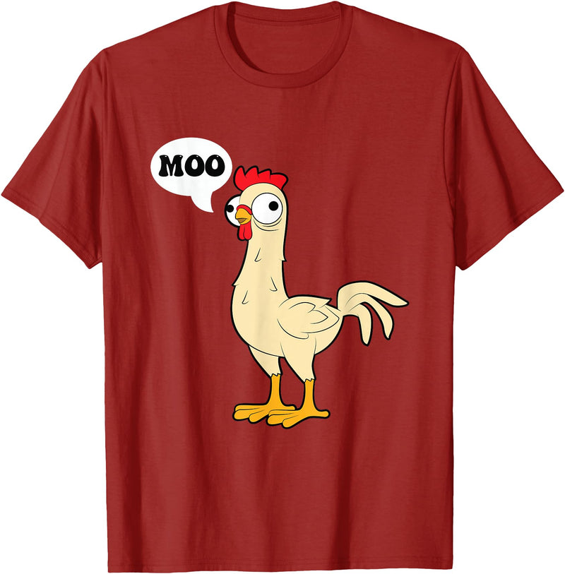 gift creative original father joke humor amusing Chicken - Hen - Fowl - Cow - Funny - Joke - dad Joke T-Shirt - Cranberry Red