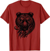 Best Tribal Tattoo Designs I Trends I Born for Art Bear Grizzly Nordic Indian Celtic Mythology Wild Animal Fan T-Shirt - Cranberry Red