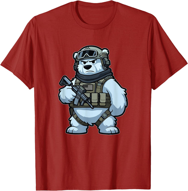 Nate's SOF-Tee's Christmas Drink Infantry Polar Bear Veteran Men Women Gift T-Shirt - Cranberry Red