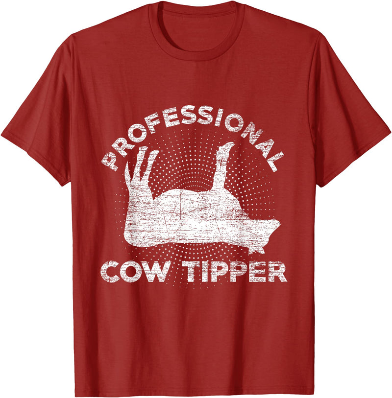 Animal Tee & Gift Idea Cow Tipper T-Shirt - Cranberry Red