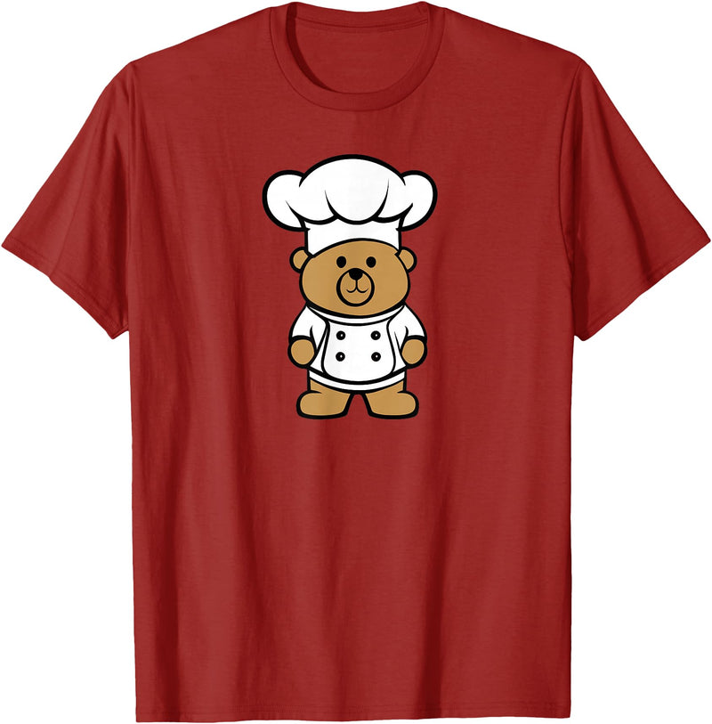 Bear In A Chef Hat - Cute Chef Bear Chef Bear - Cute Bear In A Chef's Hat Bear Chef T-Shirt - Cranberry Red