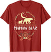 Matching Family Grandma Bear Boho by Foxio Mamaw Bear Floral Matching Family Funny Grandma Bear Boho T-Shirt - Cranberry Red