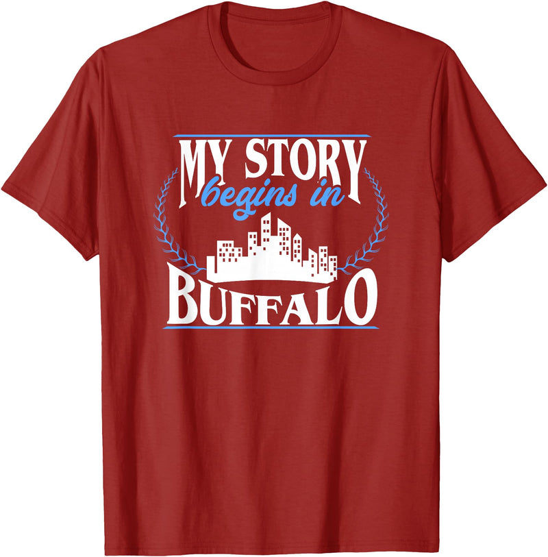 City Designs by Dennex Born in Buffalo T-Shirt - Cranberry Red