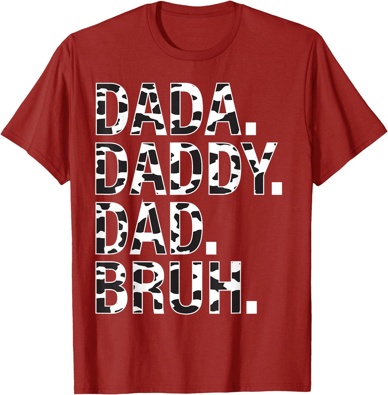 Highland Cow Dad Shirt Dad Cow Print Father's Day Dad Dada Daddy Bruh Papa Cow Daddy Love Cows Dad Cow Print T-Shirt -