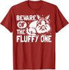 Beware of the Fluffy One - Lionhead Rabbit T-Shirt in Cranberry Red