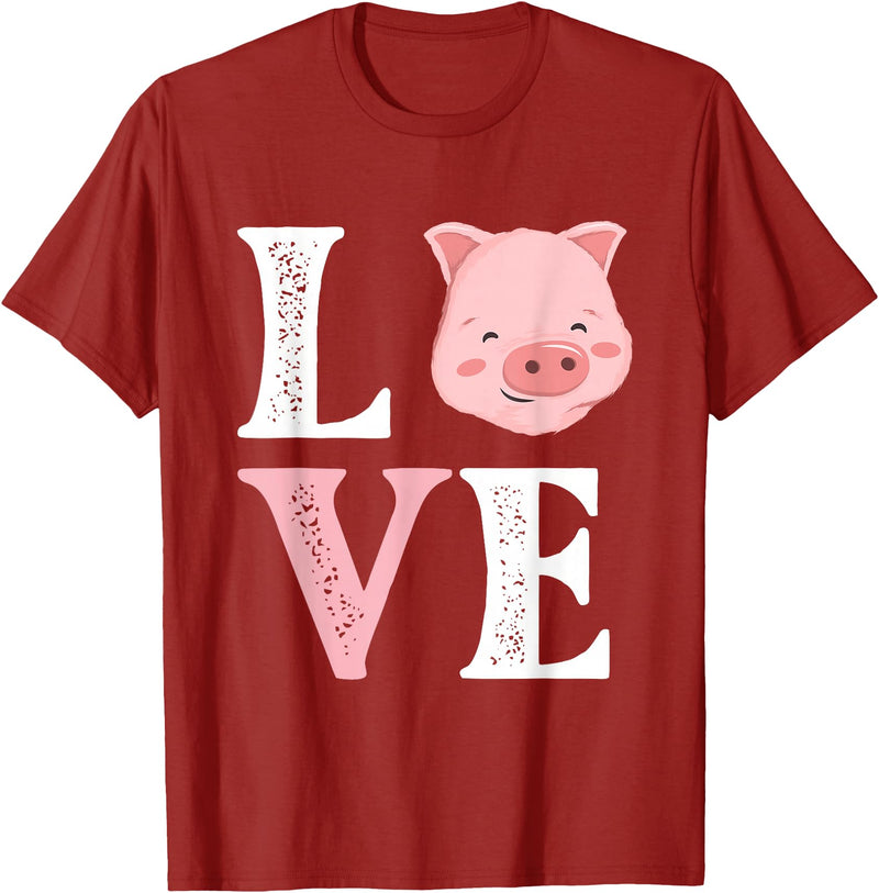 Funny Pig Lover Shirts Love Pigs - Pig Lover Pig Farming Piglet Farmer Farm Animal T-Shirt - Cranberry Red