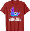 Todays My Bday LLama Tees Cute Birthday Llama Funny Bday Animal Party T-Shirt - Cranberry Red