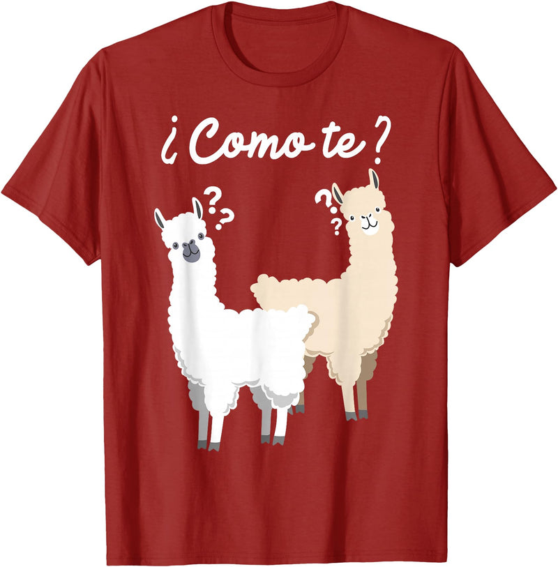 Spanish design | Llama gift | Funny Spanish design Funny Spanish gift, Como Te Llama, Llama design T-Shirt - Cranberry Red