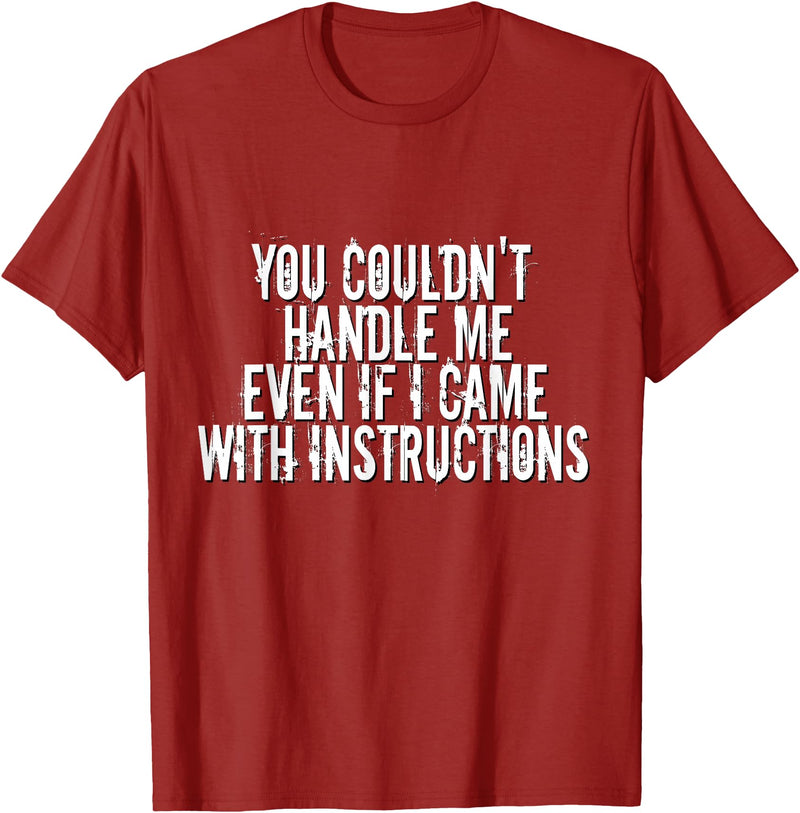 Dirty Girl Tees Buffalo You Couldn't Handle Me If I Came With Instructions Shirt Fun T-Shirt - Cranberry Red