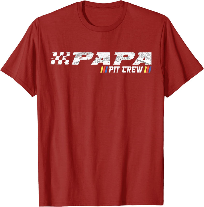 Race Car Birthday Family Race Car Birthday Party Racing Family Papa Pit Crew T-Shirt - Cranberry Red