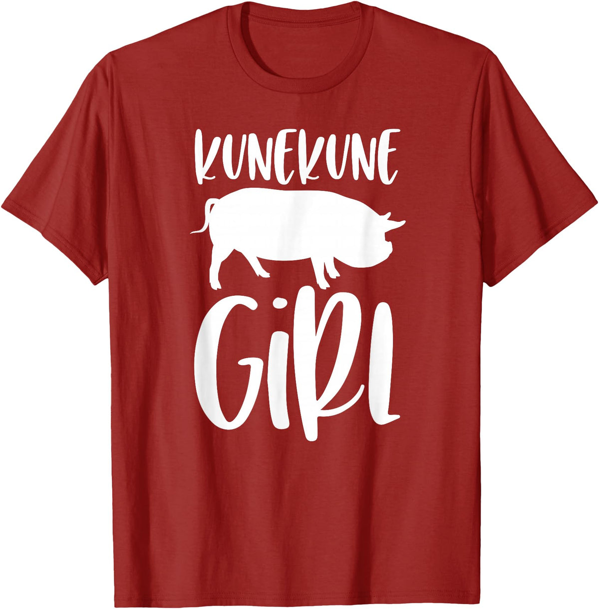Angry Ant Graphics - Kunekune Pig Gifts Kune Kune Pig Gift for Women - Kunekune Girl T-Shirt - Cranberry Red