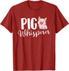 Funny Pig Lover Shirts Pig Whisperer - Pig Lover Pig Farming Piglet Farmer Farm T-Shirt Small - Cranberry Red