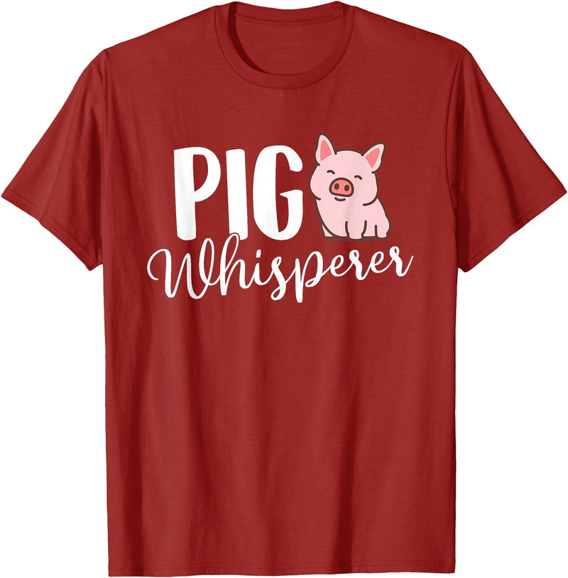 Funny Pig Lover Shirts Pig Whisperer - Pig Lover Pig Farming Piglet Farmer Farm T-Shirt Small - Cranberry Red