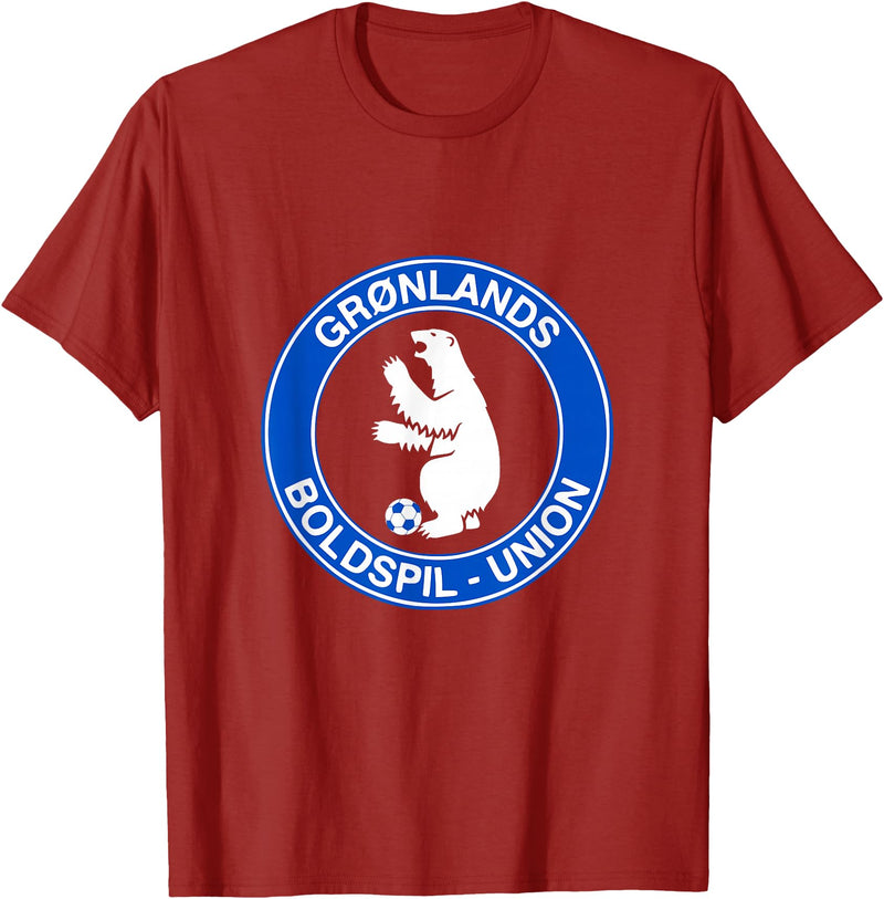 Bosco T. Jones Football Designs Greenland Polar Bear Football (Soccer) Shirt T-Shirt - Cranberry Red