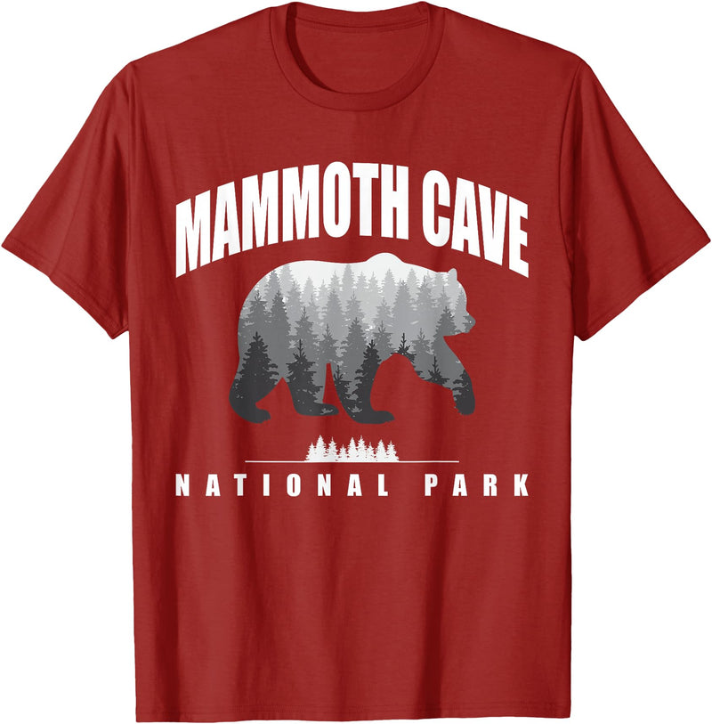 Mammoth Cave National Park USA Parks Mammoth Cave National Park Bear Souvenir US Parks T-Shirt - Cranberry Red