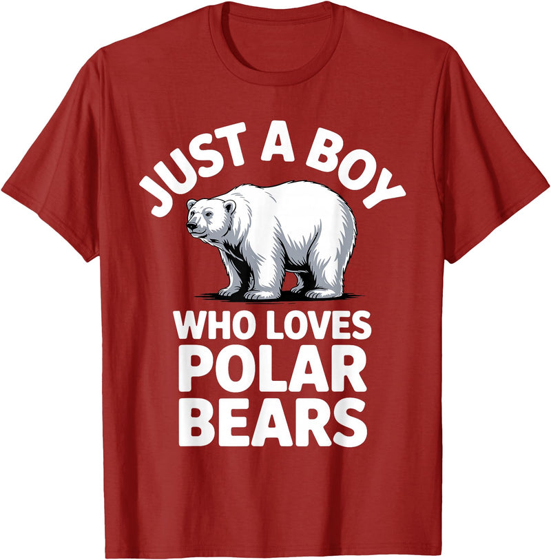 Polar Bear Gift Polar Bear Accessories & Stuff Cute Polar Bear Art for Boys Kids Men Arctic Polar Bear T-Shirt - Cranberry Red