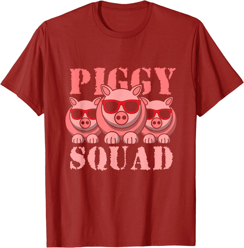 Pigs Lover Pink Animal Piggy Squad Funny Gift Idea for Men T-Shirt - Cranberry Red