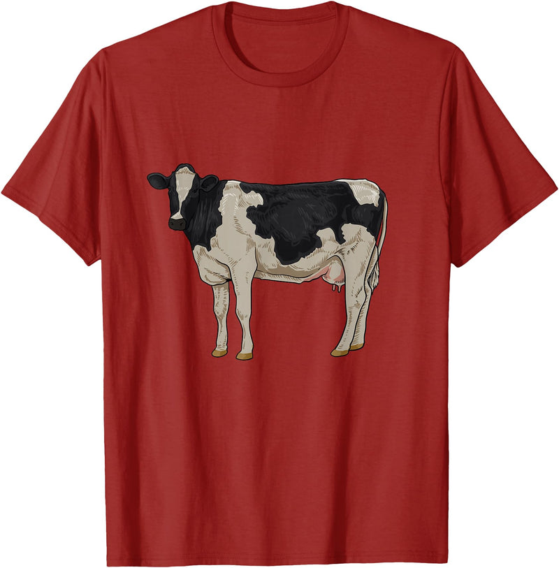Cows and cattle Drawing of a Holstein cattle T-Shirt - Cranberry Red