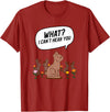 What? I Can't Hear You Funny Chocolate Bunny Rabbit T-Shirt in Cranberry Red