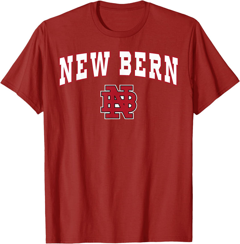 Official High School Fan Gear New Bern High School Bears T-Shirt C2 T-Shirt - Cranberry Red