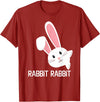 Rabbit First Day of the Month Good Luck Phrase T-Shirt in Cranberry Red