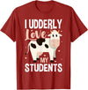 Cow Lover Gift Co. Cow Teacher Lover T-Shirt - Cranberry Red