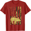 BoredKoalas Farming Farm Shirts Farmer Gifts Camo US Flag Pig Military Farm Animal Patriotic Farmer Gift T-Shirt - Cranberry Red