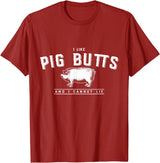 DustyShirt I Like Pig Butts and I Cannot Lie T-Shirt T-Shirt - Cranberry Red