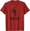 Always Late - White Rabbit Alice Wonderland T-Shirt in Cranberry Red