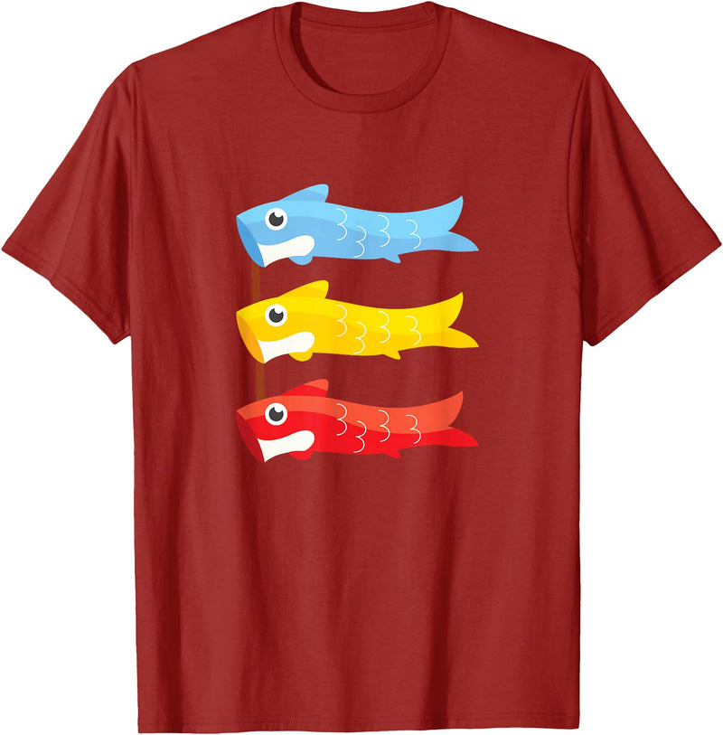 Children's Day Japan Gifts Children's Day Japan Carp Fish Japanese Boys Day Koinobori T-Shirt - Cranberry Red
