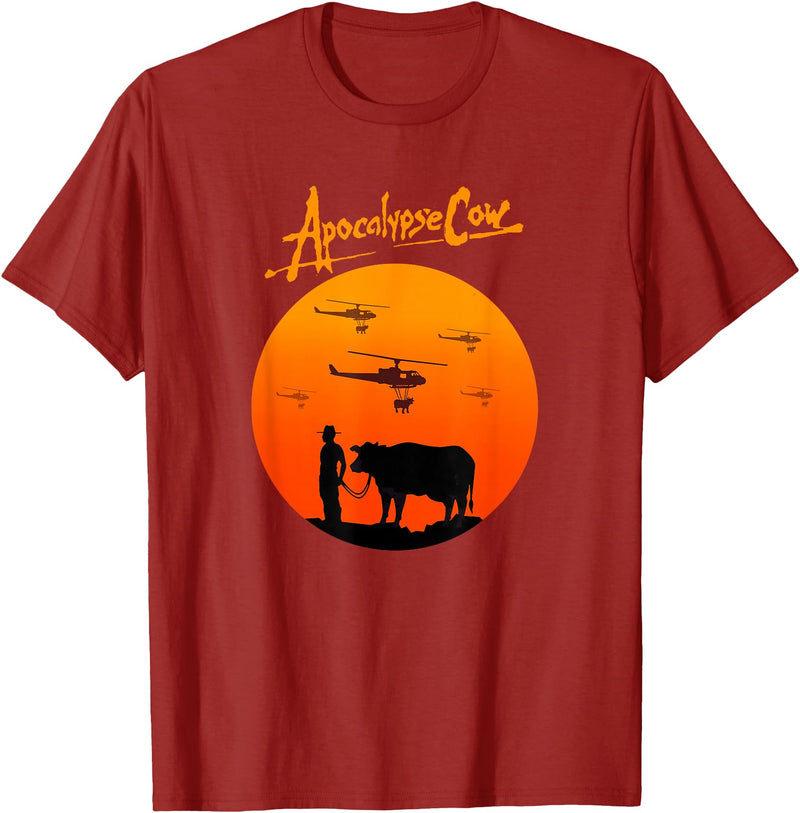 Duckinfunny Apocalypse Cow T-Shirt - Cranberry Red