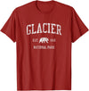 Jim Shorts Glacier National Park T-Shirt Vintage Sports Design Tee T-Shirt - Cranberry Red
