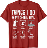 Things I Do in My Spare Time Bunny Rabbit Girls Kids Womens T-Shirt in Cranberry Red