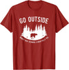 Explore Tees Go Outside Worst Case Scenario A Bear Kills You Explorer Tee T-Shirt - Cranberry Red