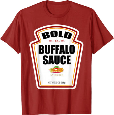 Cow Funny Bottle Label Halloween 2024 Condiment Bold Buffalo T-Shirt