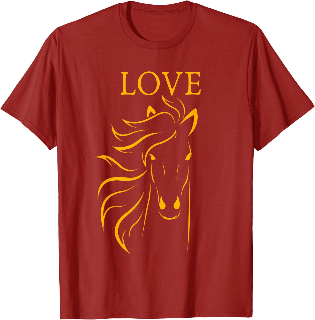 I Love Horses Shirts and Gifts Women and Girls Stylish Love Horse Head T-Shirt - Cranberry Red