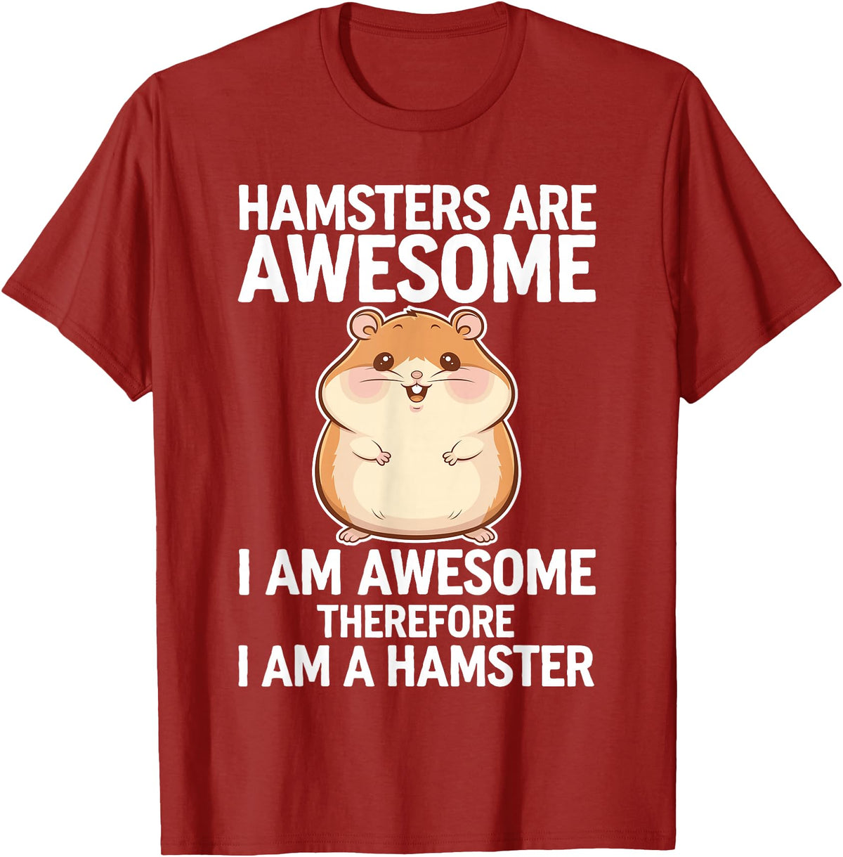 Cute Hamster Design for Men Women Kids Animal Hamster Lover T-Shirt - Cranberry Red