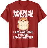 Cute Hamster Design for Men Women Kids Animal Hamster Lover T-Shirt - Cranberry Red
