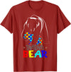 Papa Bear Autism Awareness Month Gifts Autism Dad Papa Bear Autism Awareness Gifts for Autism Dad Support T-Shirt - Cranberry Red