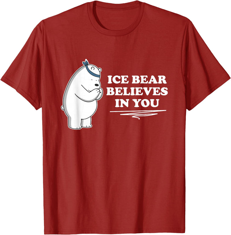 Mens Ice Bear Shirt Mens Ice Bear Tshirt Animal Gift Tee T-Shirt - Cranberry Red