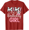 Cow Birthday Shirt For Family Men Women Cow Lover Mimi Of The Birthday Girl Farm Cow 1 St Birthday Girl T-Shirt - Cranberry