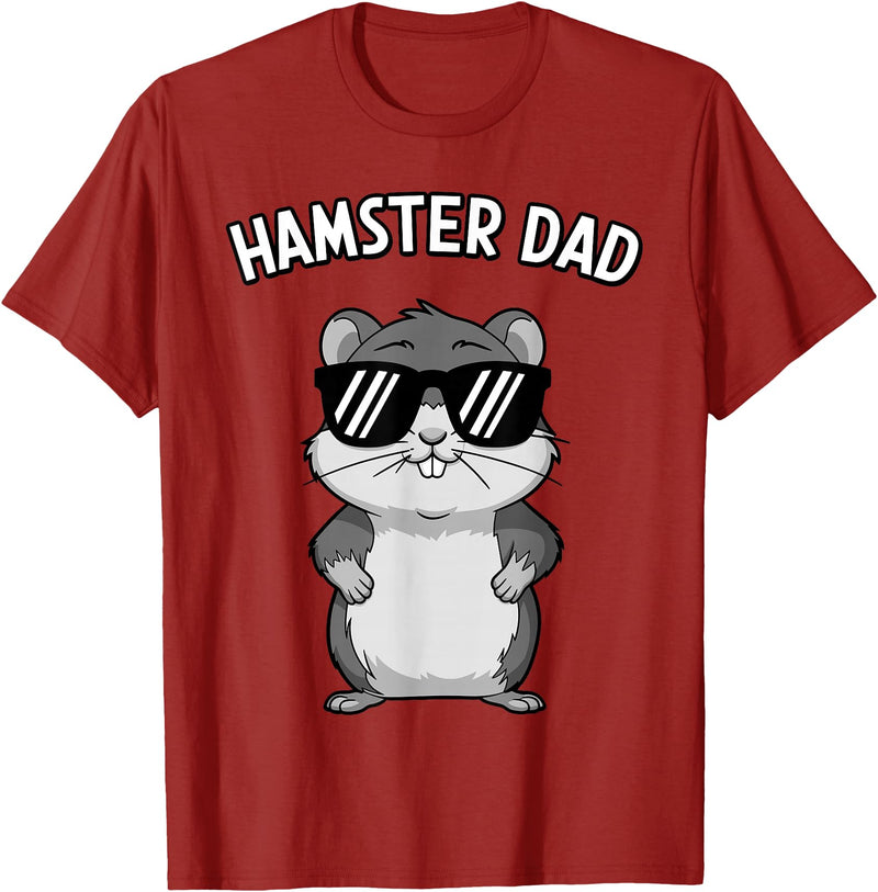 Funny Hamster Design for Men Dad Boys Animal Hamster Lover T-Shirt - Cranberry Red