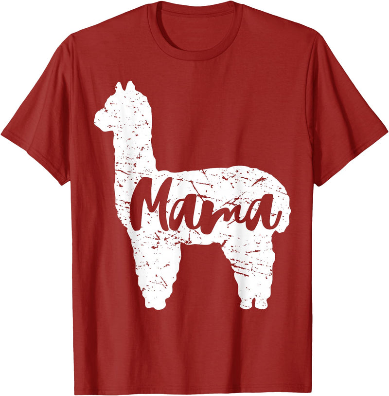 Happy Mothers Day Shirt Cute Gift Ideas Cute Proud Mama Llama Alpaca Happy Mothers Day Gift Shirt T-Shirt - Cranberry Red