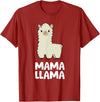Llama Mama And Llama Papa Gifts Women Llama Mom Mama Llama T-Shirt - Cranberry Red