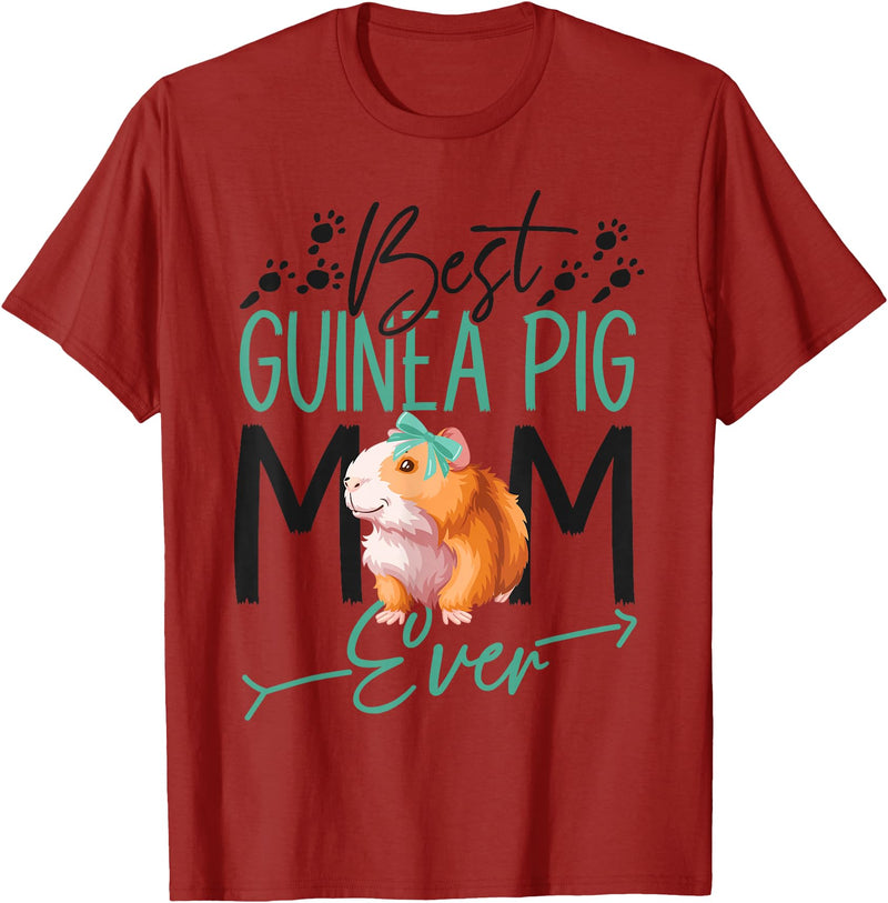 Cute Guinea Pig Lover HS0 Guinea Pig Mom Best Guinea Pig Mom Ever T-Shirt - Cranberry Red