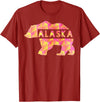 Proud Alaskan Bear Art Alaska State Pride Proud Alaskan Pink Grizzly Bear T-Shirt - Cranberry Red