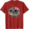 Coquette Sad Hamster Meme Crying T-Shirt - Cranberry Red