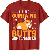 Cute and funny guinea pig gifts I like guinea pig butt and I can't lie T-Shirt - Cranberry Red