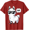 Magical and Funny Llama lover Gifts Alpaca Llama with Sunglasses Sup T-Shirt - Cranberry Red