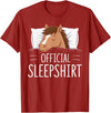 Nightgown Pajama Animals Designs & Gift Ideas Official Sleepshirt Sleeping Horse Lovers Pajama T-Shirt - Cranberry Red